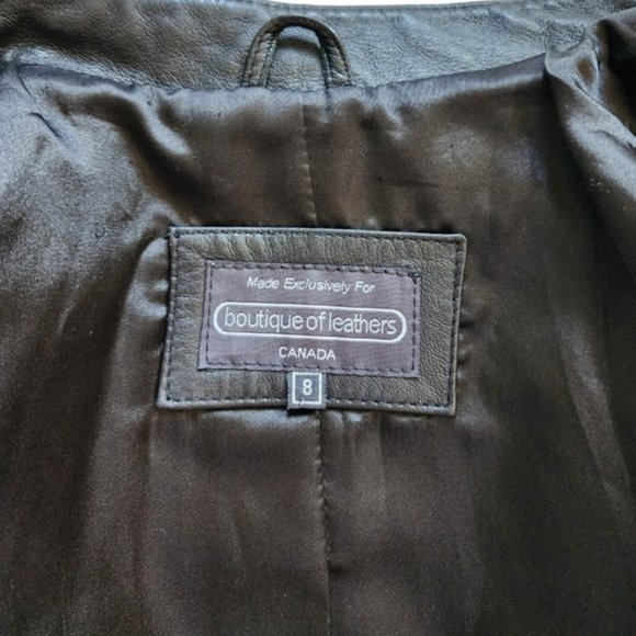 Boutique of Leathers Classic Leather Jacket Black Round Collar - Picture 9 of 13